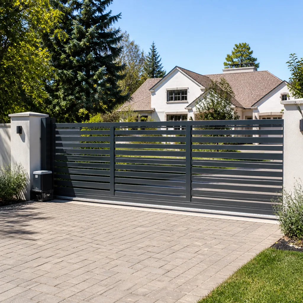 Sliding driveway gates